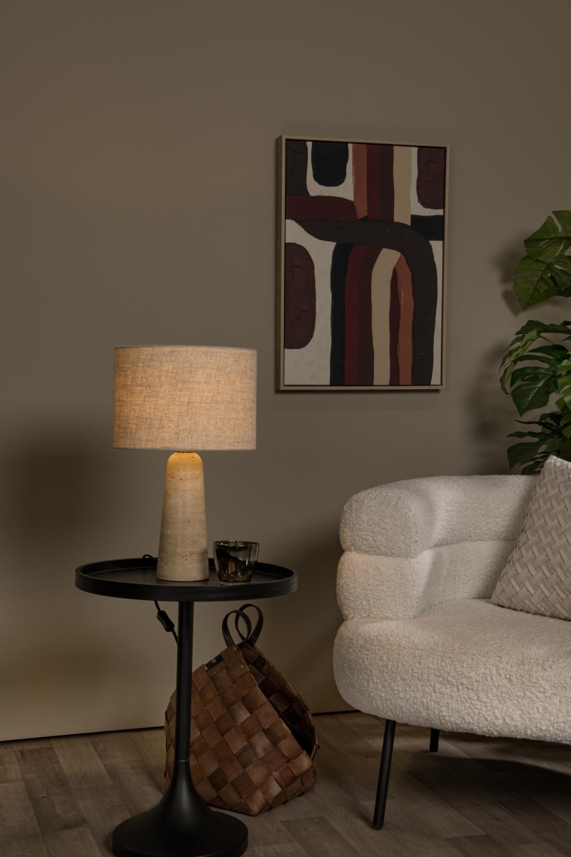 Lucide NIMUE - Stolná lampa - Ø 30 cm - 1xE27 - Taupe